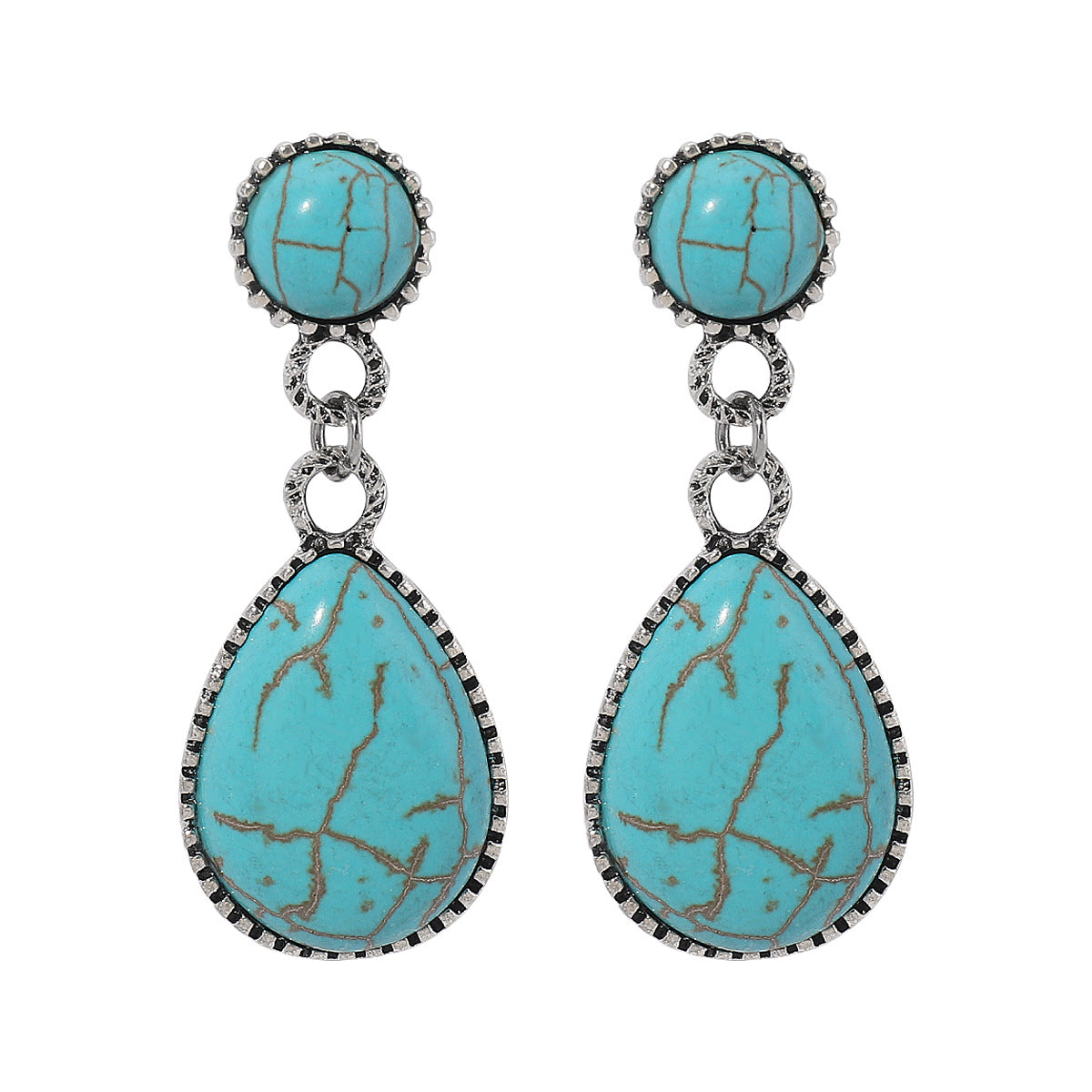 Wholesale Creative Ethnic Retro Geometric Lace Five-pointed Star Earrings